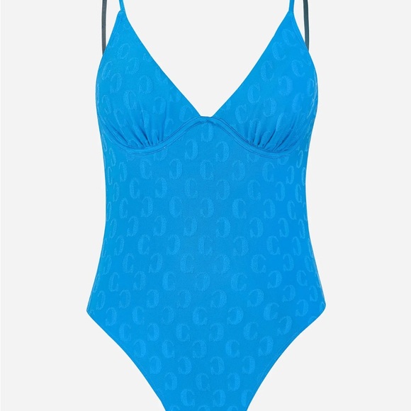 Cupshe jacquard wired high waisted Blue Women's Swimwear Sz XL nwt 008 - Picture 10 of 11